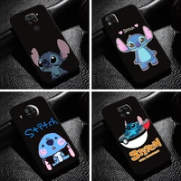 cartoon cute lilo stitch for xiaomi redmi note 9t 9 pro 5g phone case back black tpu carcasa silicone cover soft