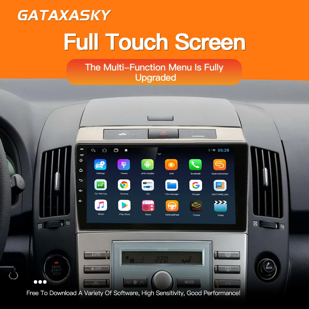 Автомагнитола GATAXASKY 9 дюймов мультимедийный плеер для Toyota Corolla Verso 2004-2009 Carplay Wi-Fi