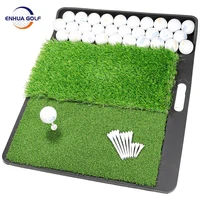 Golf Hitting Mats - Artificial Turf Mat for Indoor/Outdoor Practice - Includes 9 Golf Tees With Portable Hitting Mat Golf Tee