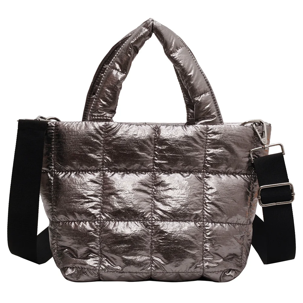 

Вместительные стеганые женские сумки через плечо, Модные Простые портативные нейлоновые дамские сумочки с регулируемым ремешком