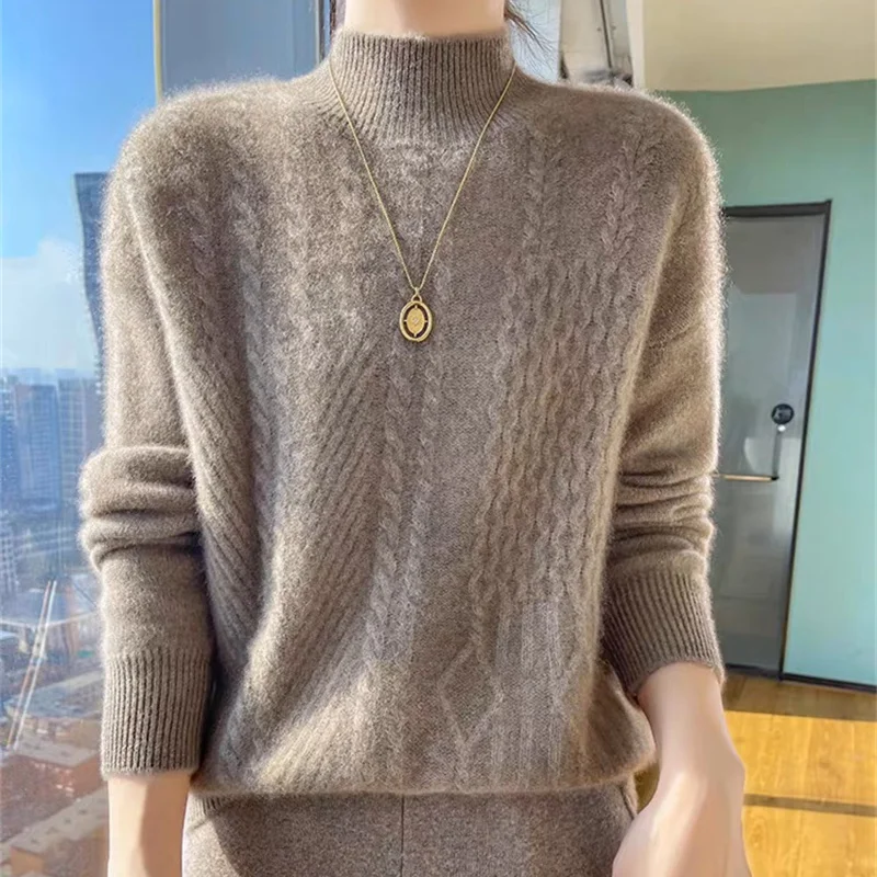 Нежные пуловеры для женщин новинка 2024 джемперы с полувысоким воротником