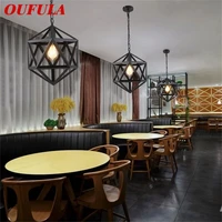 oufula nordic pendant light loft led chandelier round ball indoor fixtures for bar restaurant ceiling lamp