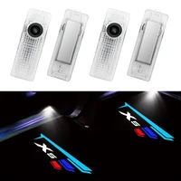 2pcsset car door welcome light led for bmw e53 e70 f15 g05 x5 logo hd projector shadow lamp logo auto exterior accessories
