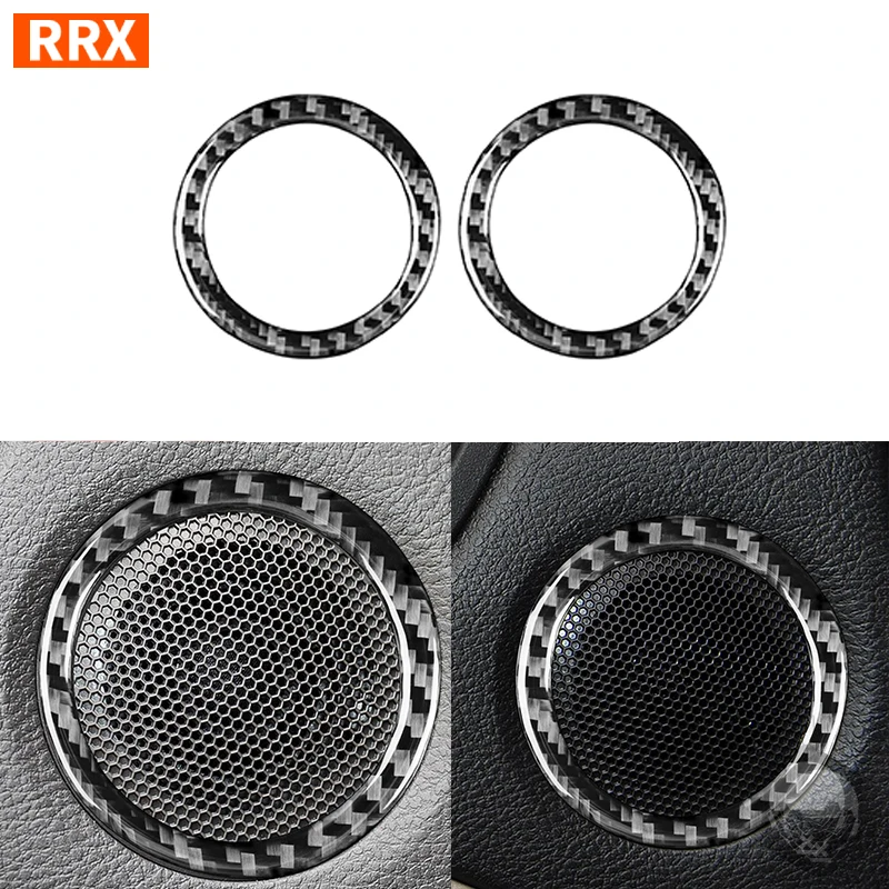 

For Ford Escape/Kuga 2013-2016 Rear Door Speaker Horn Circle Cover Real Carbon Fiber Car Door Loudspeaker Stickers Accessories