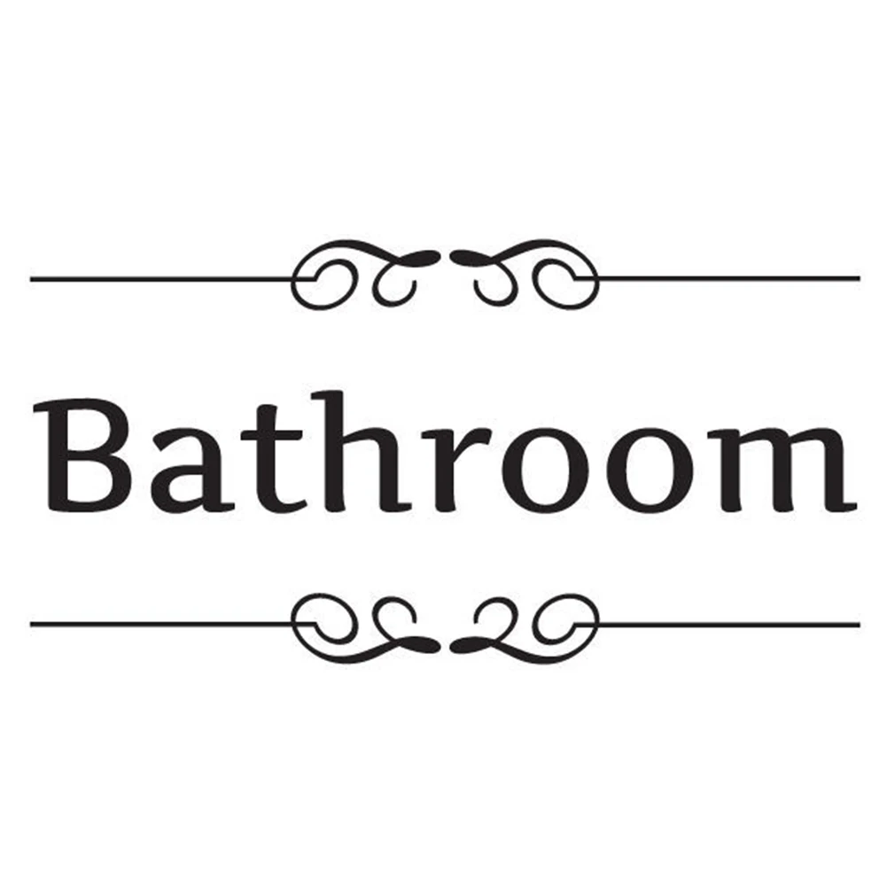 

DIY Removable Self-adhesive English Label Wall Sticker Toilet/bathroom Door Decal Beauty And Decoration