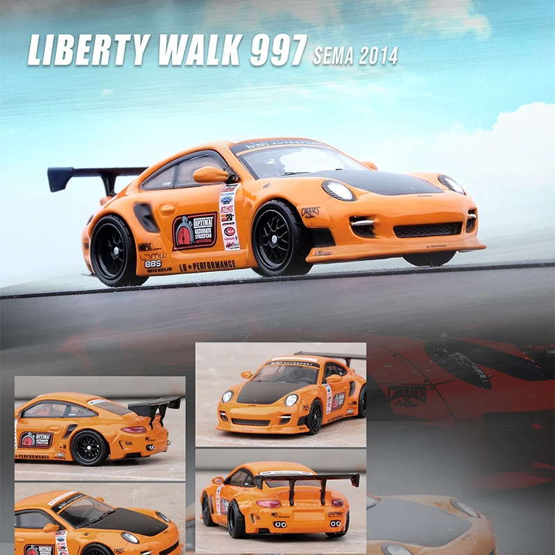 

Коллекционная Миниатюрная модель автомобиля INNO 1:64 LIBERTY WALK LBWK 911 997 SEMA 2014
