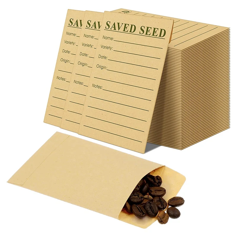 

100 Pcs, Seed Envelopes Seed Packet Envelopes With Printed Self Sealing, 4.7 X 3.15 Inch
