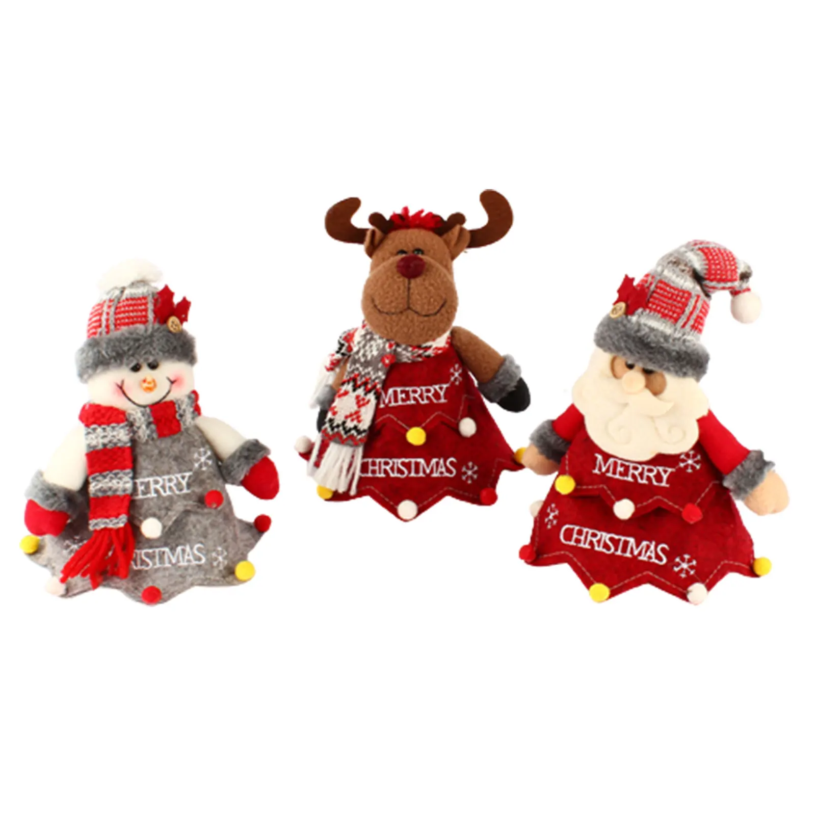 

Santa Snowman Elk Christmas Decoration with Zipper On the Bottom Nice Gifts for Friends Families
