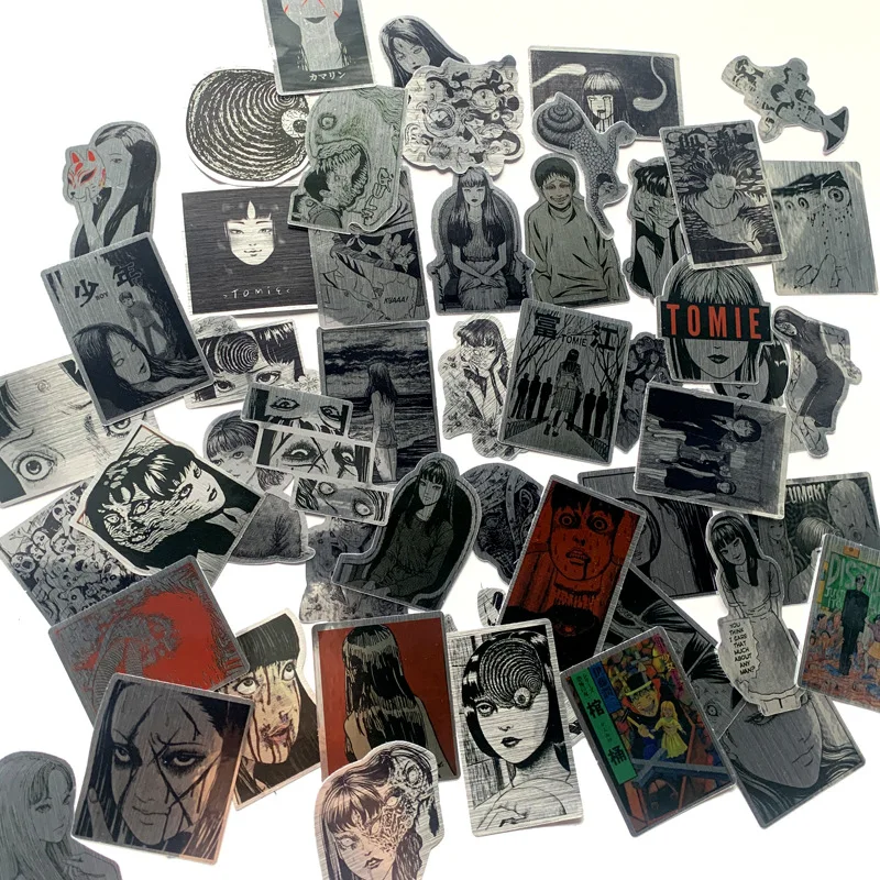 

50 шт. аниме наклейки Tomie, ужасные комиксные граффити, наклейки на машину, велосипед, мотоцикл, скейтборд, ноутбук, школьные принадлежности