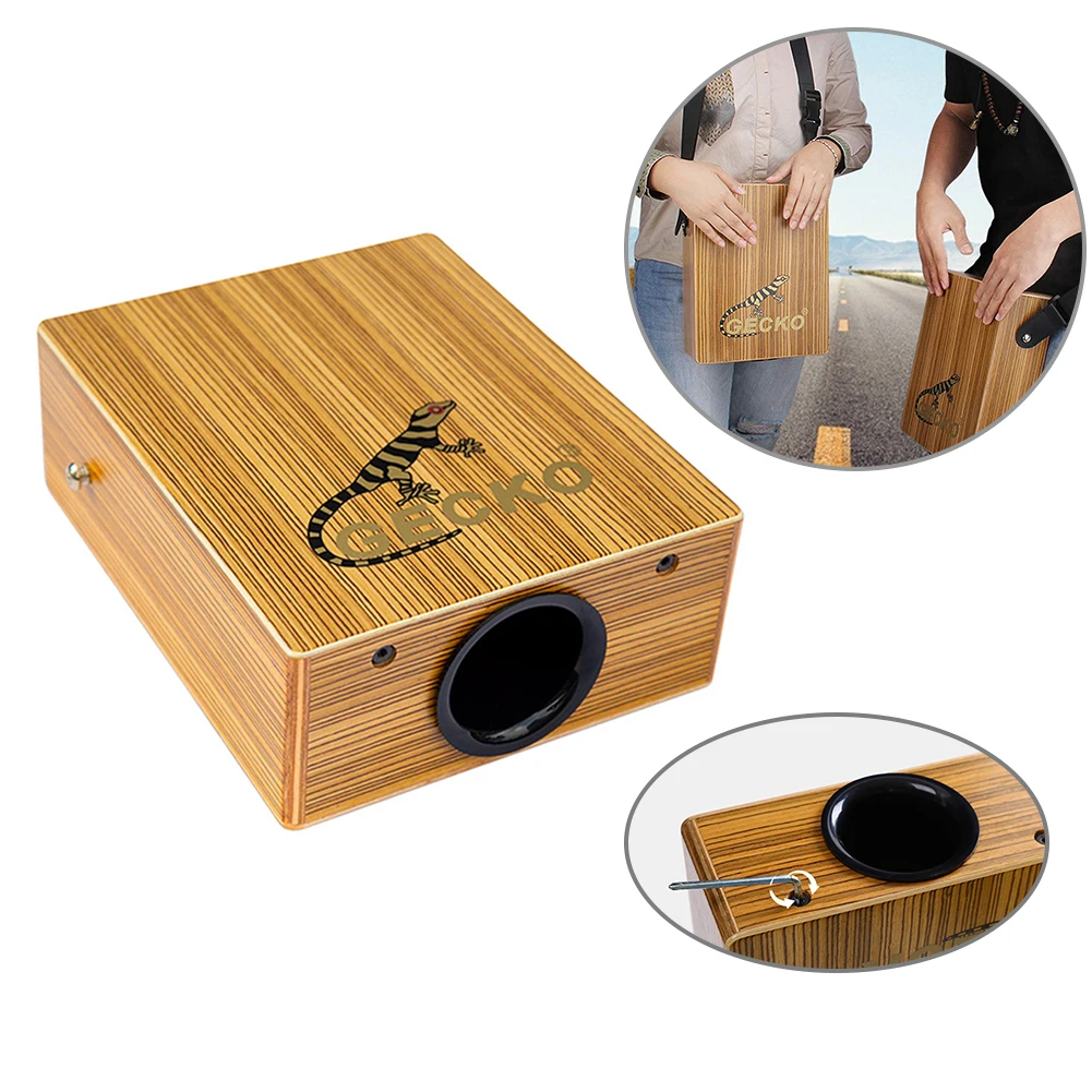 

Portable Wood Traveling Cajon Box Drum Flat Hand Drum Wooded Percussion Instrument Kahong Drum With Bag And Strap For Band