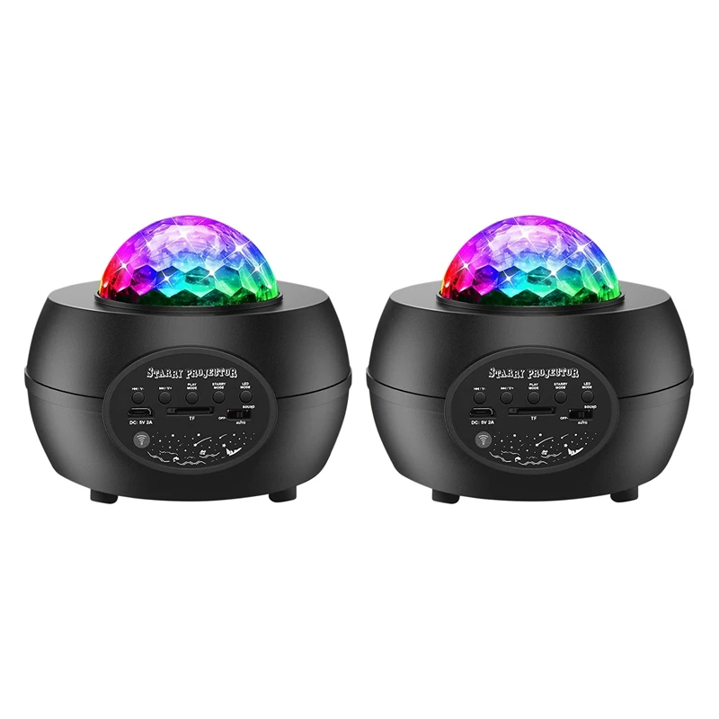 2X LED Starry Sky Projector Lamp,Bluetooth Music Player , Remote Control,Timer For Children Adults Party Decoration