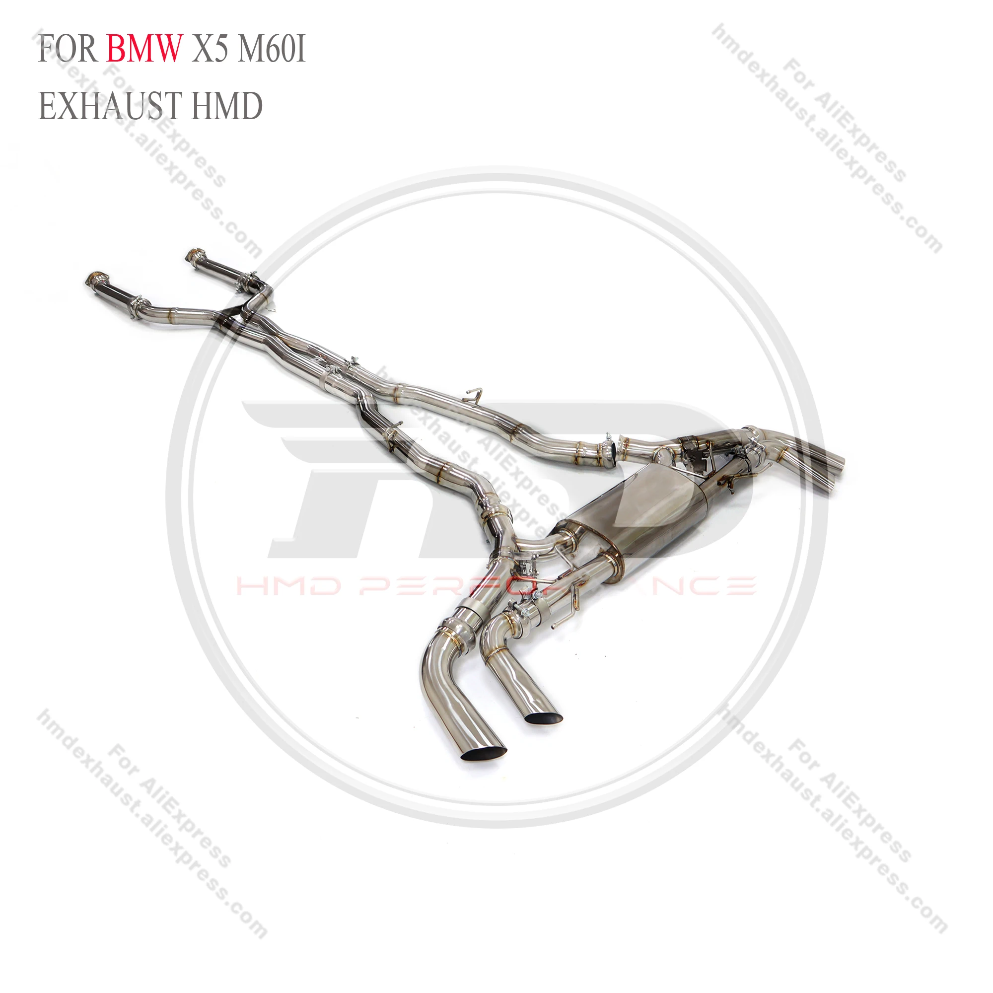 HMD выхлопная система Catback нержавеющая сталь для BMW X5 M60I 4 T глушитель с клапаном
