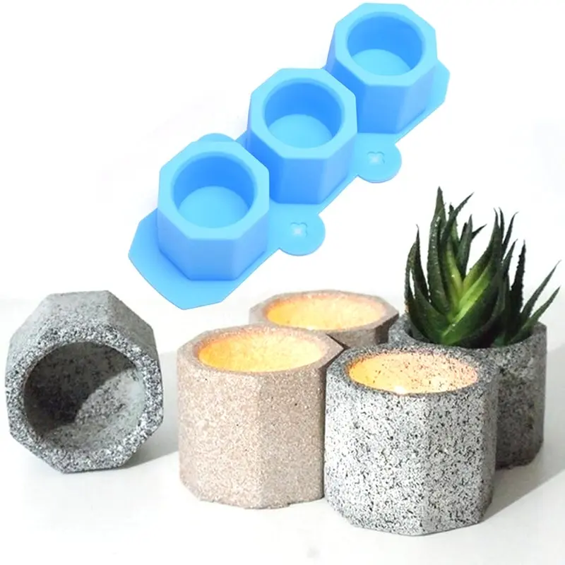 

DIY Flower Pot Mold Geometric Silicone Mould Round Square Concrete Planter Clay Cement Succulent Pot Molds Epoxy Resin Craft