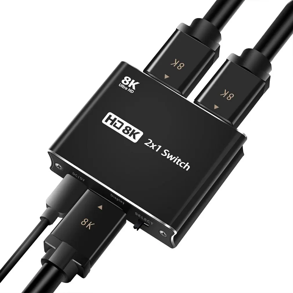 

Switcher HDMI-compatible 2.1 Ultra Speed 48Gbps 2 In 1 Out 8K@60Hz 4K@120Hz Switch Adapter For HDTV Projector Game Console