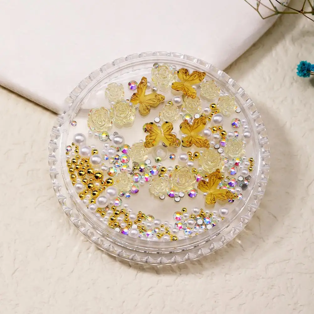 1 коробка новинка 2023 года разнообразные подвески для ногтей из смолы цветок