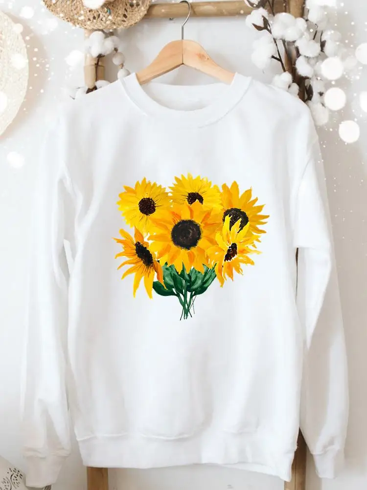 

Flower Lovely Style 90s Women Clothes Fashion Autumn Spring Long Sleeve Sweatshirts Female Casual Aesthetic Graphic Pullovers