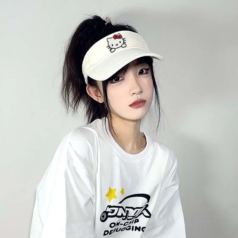 

ins Hello Kitty Kawaii Sanrio Baseball Caps for Men Women Anime Adjustable Casual Cotton Sun Hats Outdoor Solid Color Visor Hats