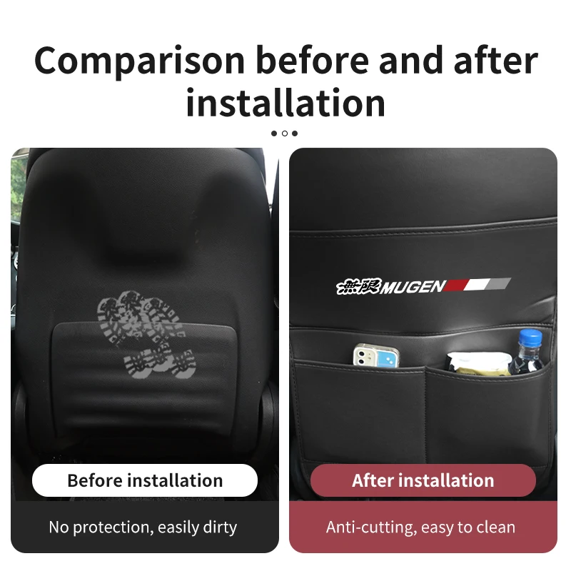 Кожаный защитный коврик на заднее сиденье автомобиля органайзер внутренняя