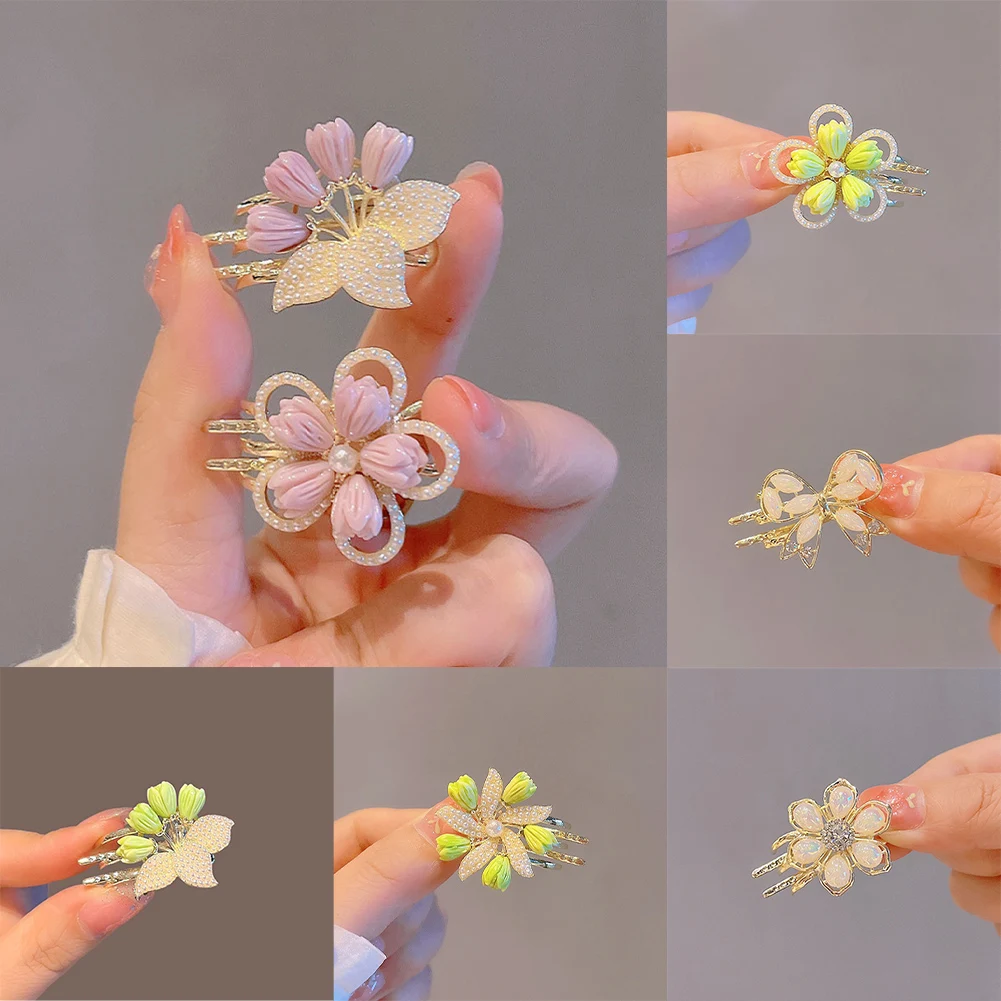 

1PC Lovely Flower Pearl Hair Claw Clips For Women Girls Hairpin Crab Headband For Hair Washface Accessories Ornament