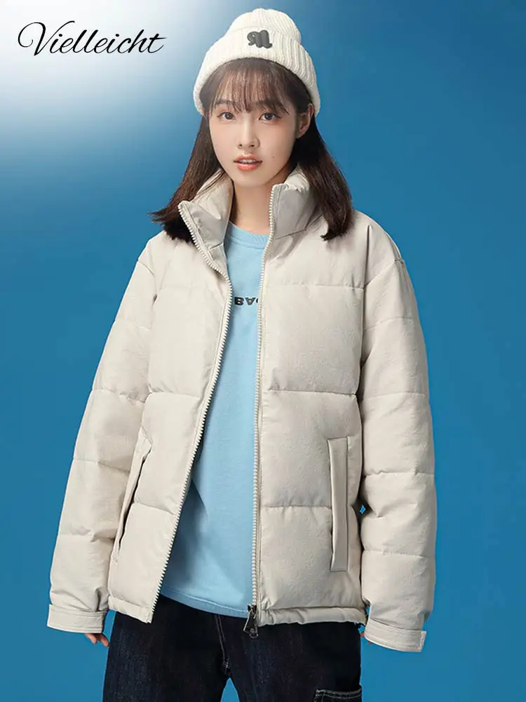 Vielleicht Winter Warm Thick PU Leather Coats Women Short Parkas Fashion Black Cotton Padded Down Jacket Female Winter Clothes