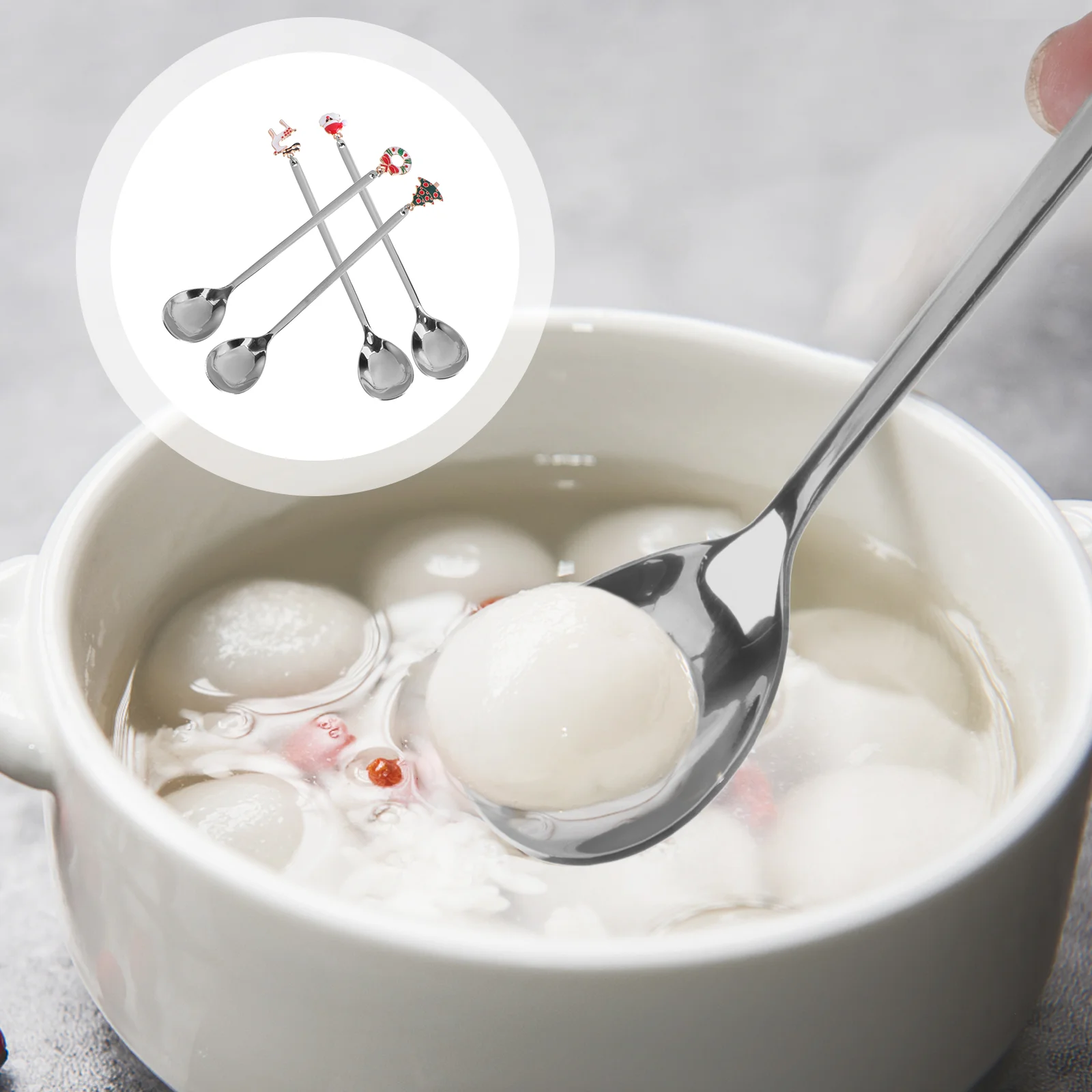 

4 Kitchen Utensils Odorless Rustproof Coffee Spoons for Christmas