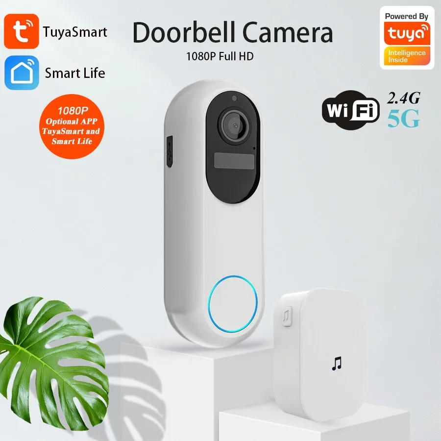 Tuya Smart Video Doorbell Waterproof Night Vision Home Security 1080P FHD Camera Digital Visual Intercom 2.4GHz 5GHz WIFI Best