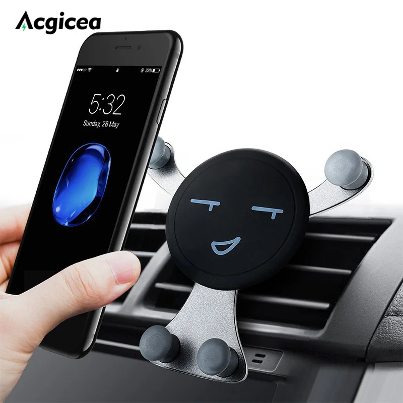 

Universal Car Gravity Car Mobile Phone Holder Air Vent Mount Bracket For IPhone Huawei Xiaomi Smartphone Auto Smile Face Support