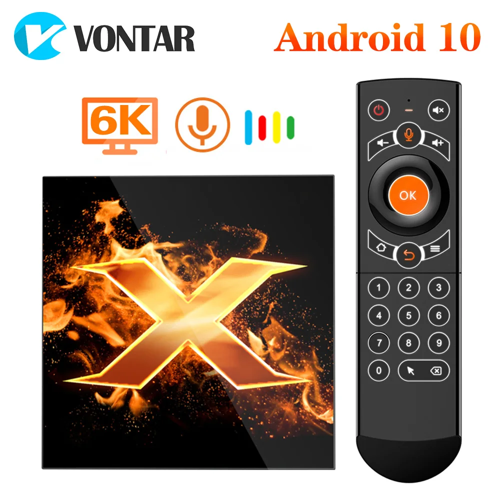 فونتار X1 الذكية صندوق التلفزيون أندرويد 10 4g 64gb 4K 1080p 2.4G & 5G واي فاي BT جوجل مساعد الصوت يوتيوب لاعب TVBOX مجموعة صندوق