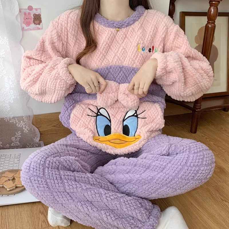 Зимняя новая жаккардовая бархатная пижама с изображением Дональда Дака Диснея