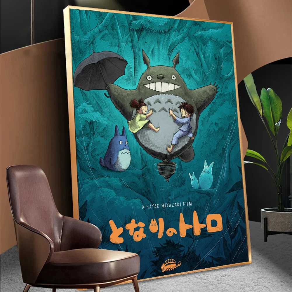 T-Totoro Studios Ghi-bli самоклеящийся художественный постер ретро наклейка из
