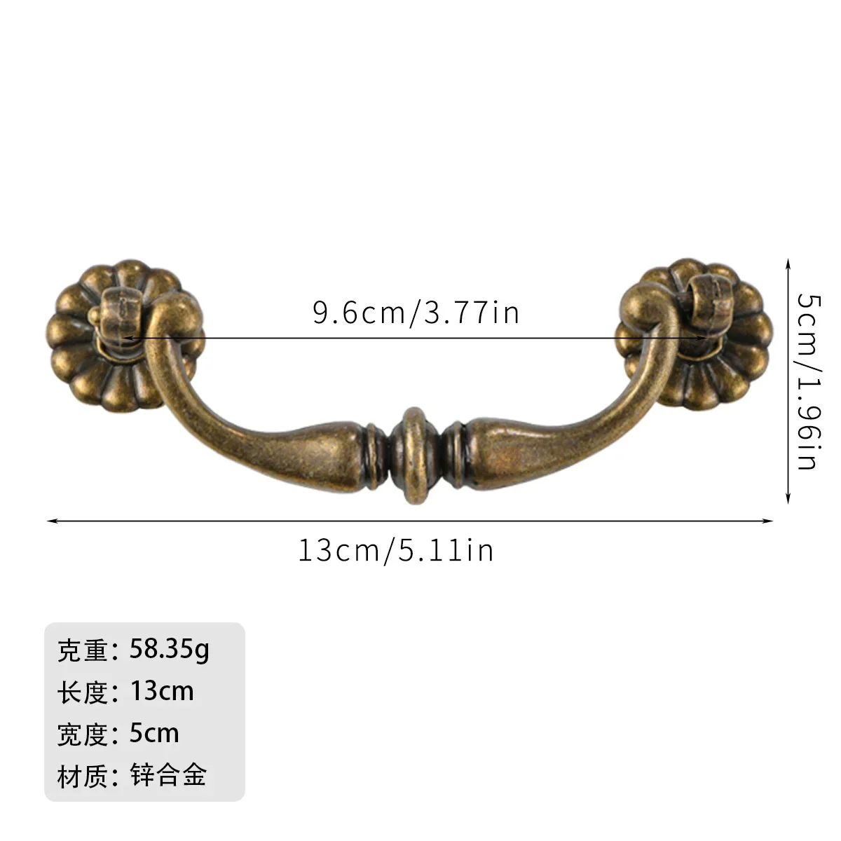 

374 Qinggu Американская ручка, простая европейская антикварная мебель для дверей шкафа, китайская расстояние между отверстиями 96 мм
