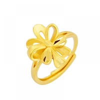hoyon new 24k pure gold color womens ring for wedding simple style than oro 18 k puro jewelry open adjustable better
