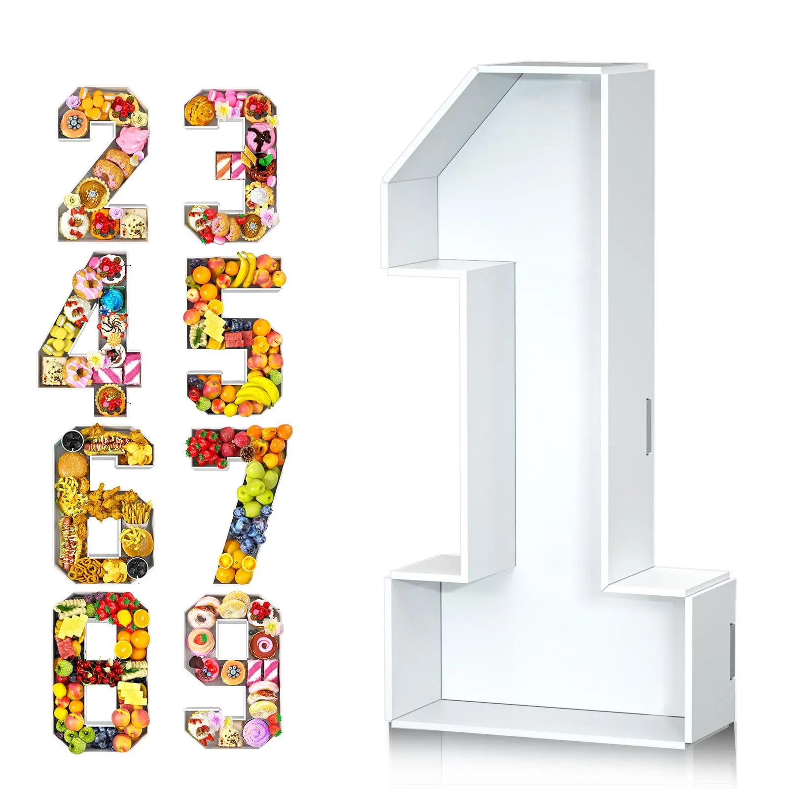 Наполняемая еда в форме номера сладости цветок конфеты кекс коробка-контейнер