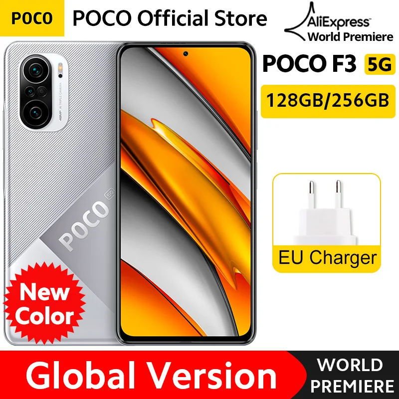 [World Premiere In Stock] Global Version POCO F3 5G Snapdragon 870 Smartphone 128GB/256GB 6.67" 120Hz E4 AMOLED Dolby Atmos NFC