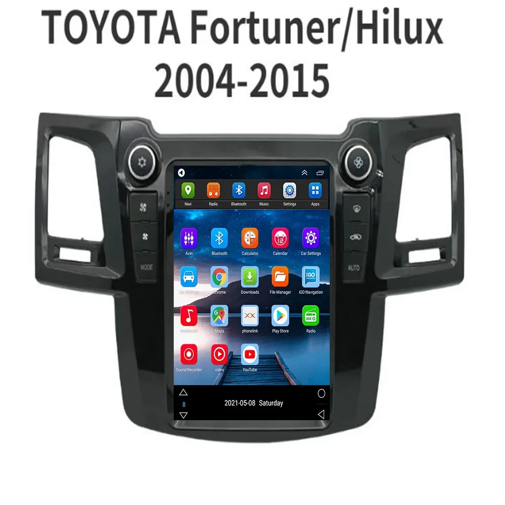 

128G экран Tesla для TOYOTA Fortuner HILUX SW4 Revo 2005-2015 Android радио Автомобильный мультимедийный плеер GPS навигация Android авто