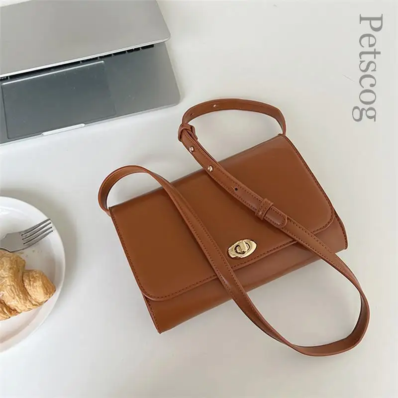 

Petscog Fashion Casual Women's Shoulder Bag 2022 Pu Leather Flap Hasp Luxury Square Crossbody Bags Designer Female Small Handbag