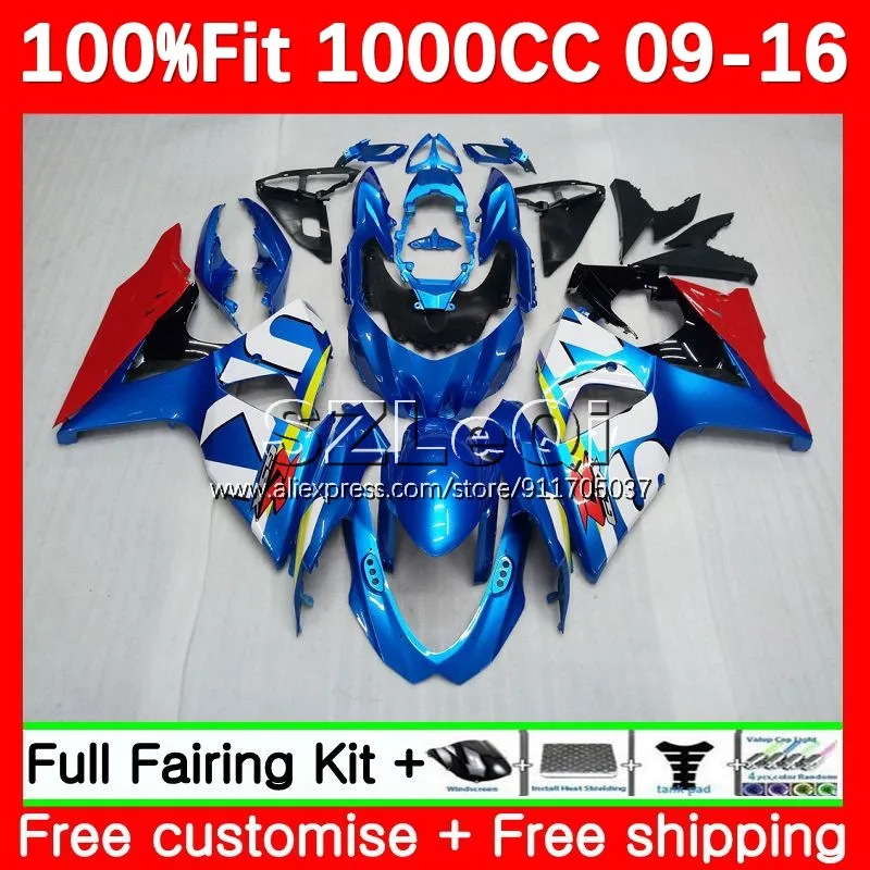 

Factory Blue OEM Body For SUZUKI K9 GSXR 1000 CC GSXR1000 09 10 11 12 13 14 15 16 GSXR-1000 2009 2016 Injection Fairing 83LQ.0