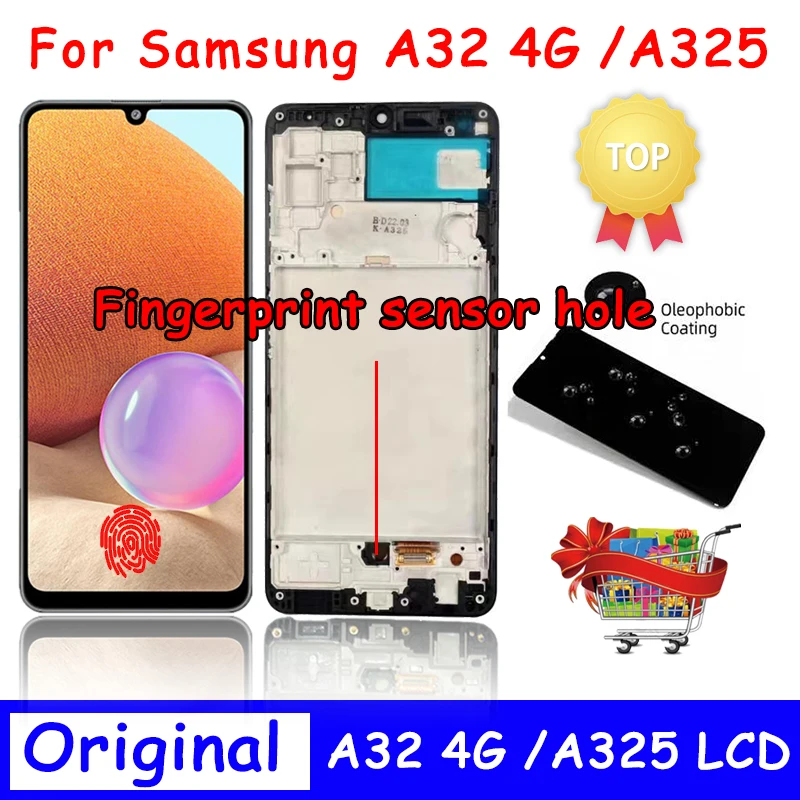 

AMOLED для Samsung Galaxy A32 4G LCD A325F A325M A325-F/DS дисплей дигитайзер сенсорный экран Запасные части для Samung A325 LCD