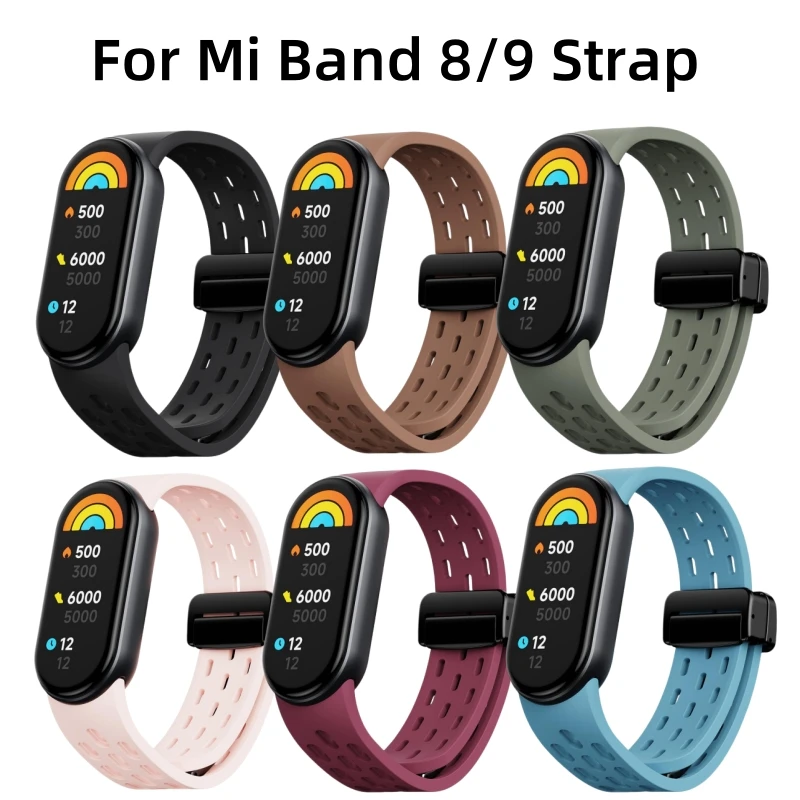 Силиконовый ремешок для Xiaomi Mi Band 9 мягкий спортивный аксессуар часов Smatr