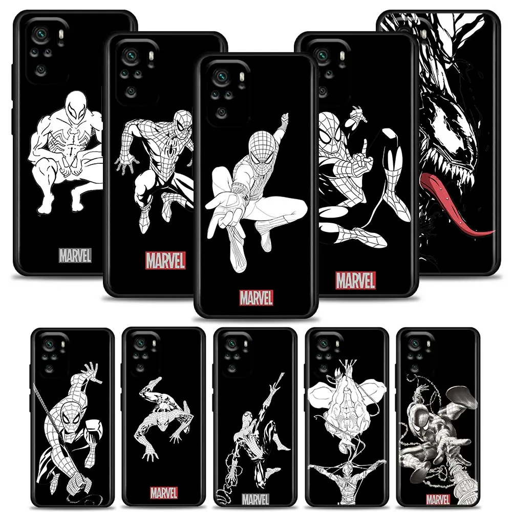 

Venom Spider-man Marvel Phone Case for Redmi K40 K40S K50 6 6A 7 7A 8 8A 9 9A 9C 9T 10 10C Pro Plus Gaming Silicone Case