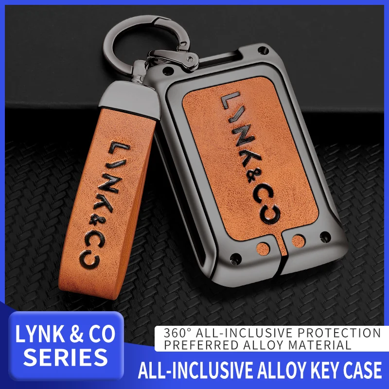 

Aluminum Alloy Keychain Key Holder Car Key Case Key Case Leather Key Case For Lynk & Co 02 Hatchback 03 01 03+ Auto Accessories