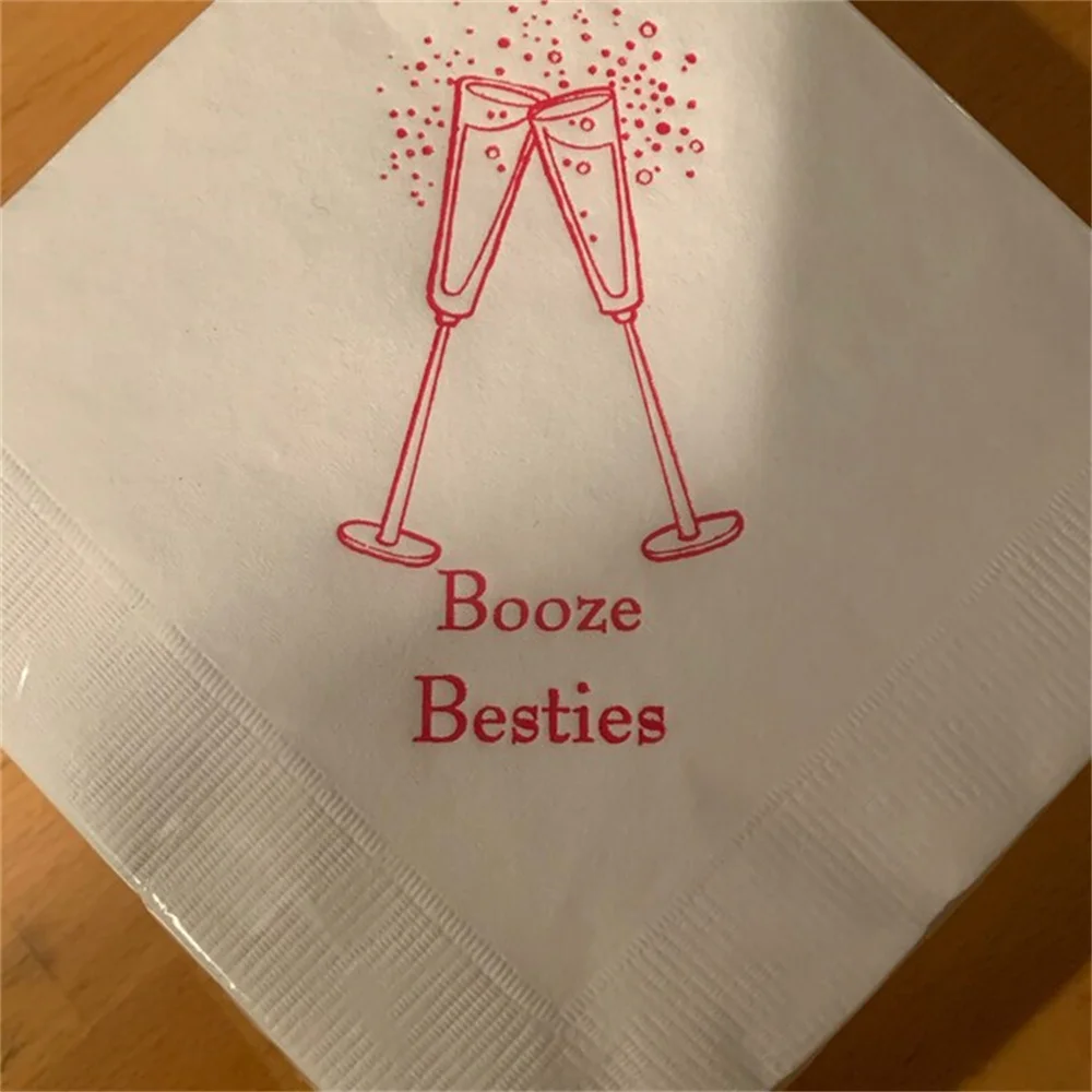 50 шт./комплект Коктейльные салфетки цвета шампанского