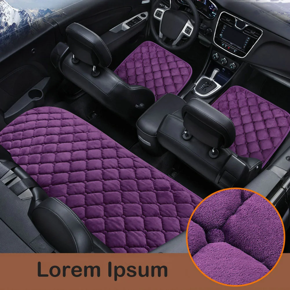 

Furry Car Seat Cushion Without Backrest Three-piece Single-piece Seat Cushion Skid-proof and Warm Short Fluffy Chair Cushion