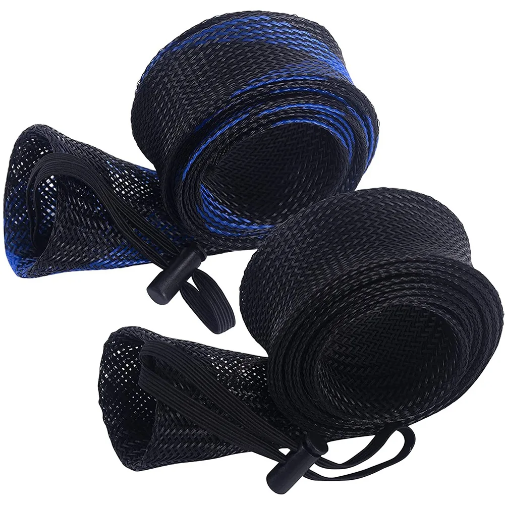 

2 Pcs Fishing Rod Sleeve Braided Mesh Rod Protector Fishing Rod Sock Cover Pole Glove for Casting Sea Fishing Rod