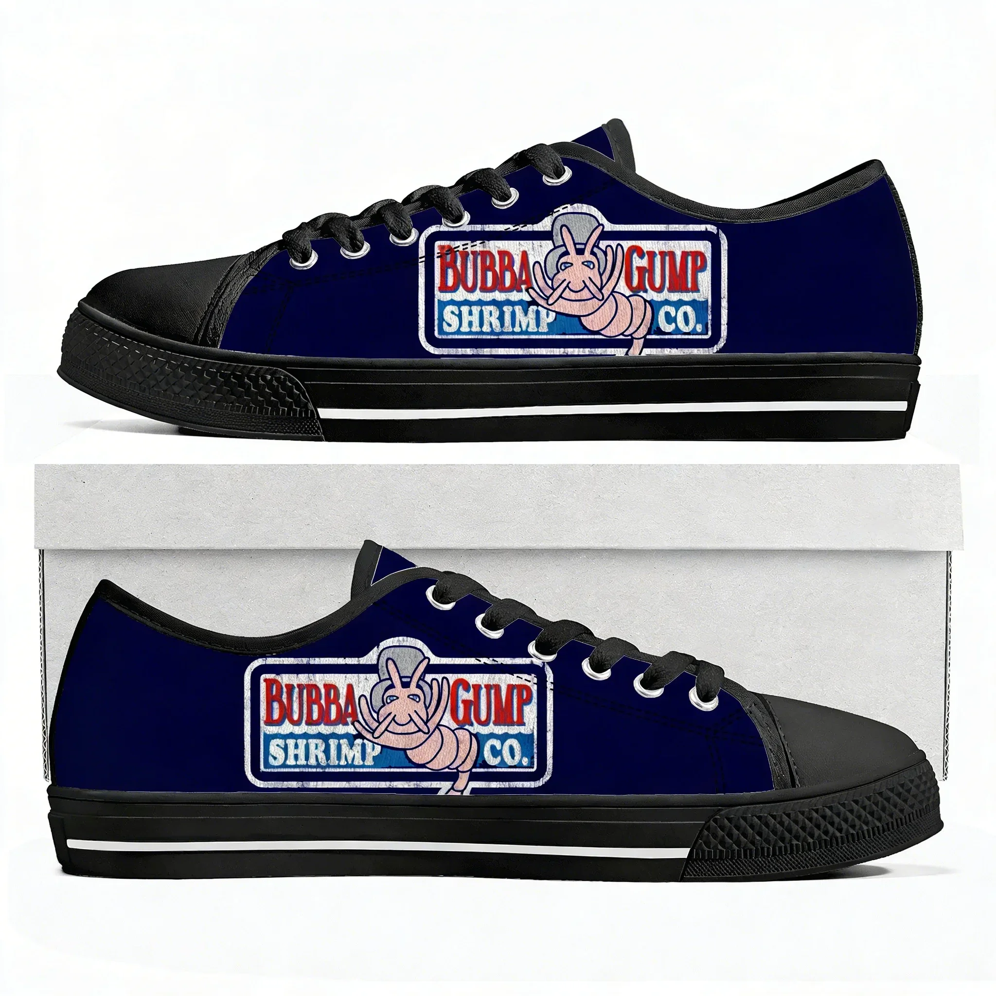 Фото Кроссовки Retro1994 Bubba Gump Shrimp Low Top высокого качества, мужские, женские, подростковые, из канваса, повседневные, для походов, в стиле Форреста Гампа №2