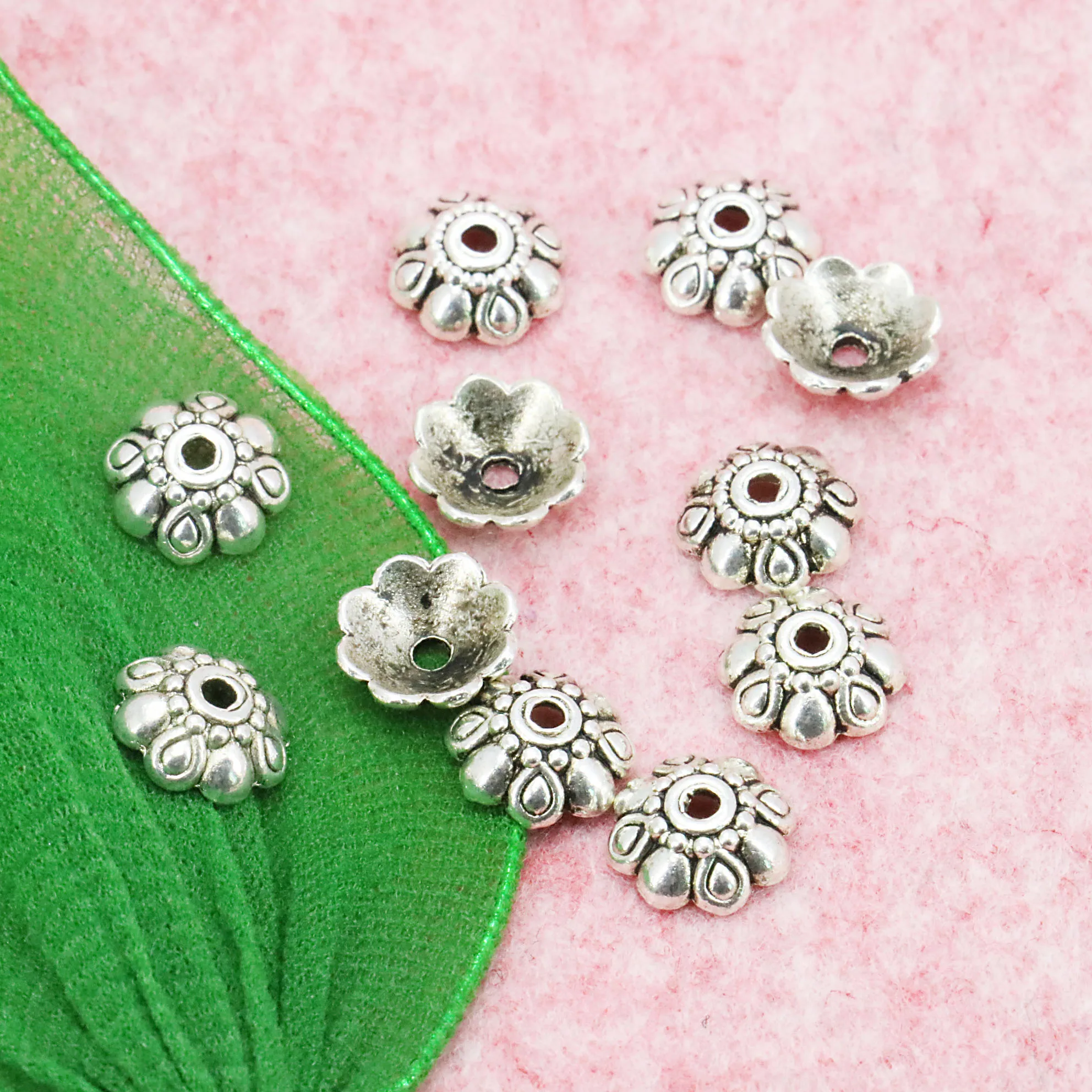 

Flower Receptacle End Caps Spacer Beads Finding Accessories For Necklace Bracelet Earrings Jewelry Making 10x3mm 5PCS