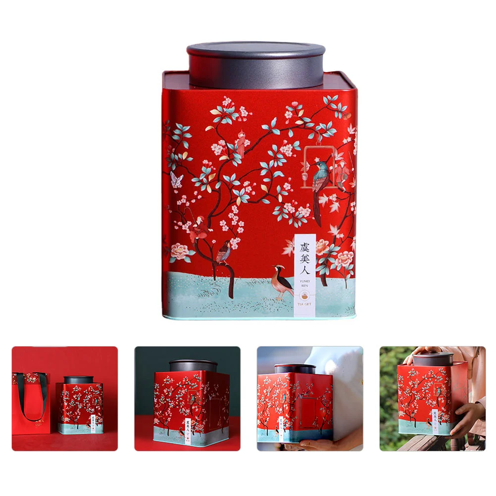 

Tea Tin Box Storage Tins Container Canister Tinplate Loose Metal Coffee Jar Giftspicekitchen Christmasfavorscandy Tinbox