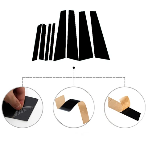 8 шт. для BMW X6 E71 2008 2009 2010 2011 2012 2013 2014 дверь окно столб отделка молдинг крышка наклейки аксессуары