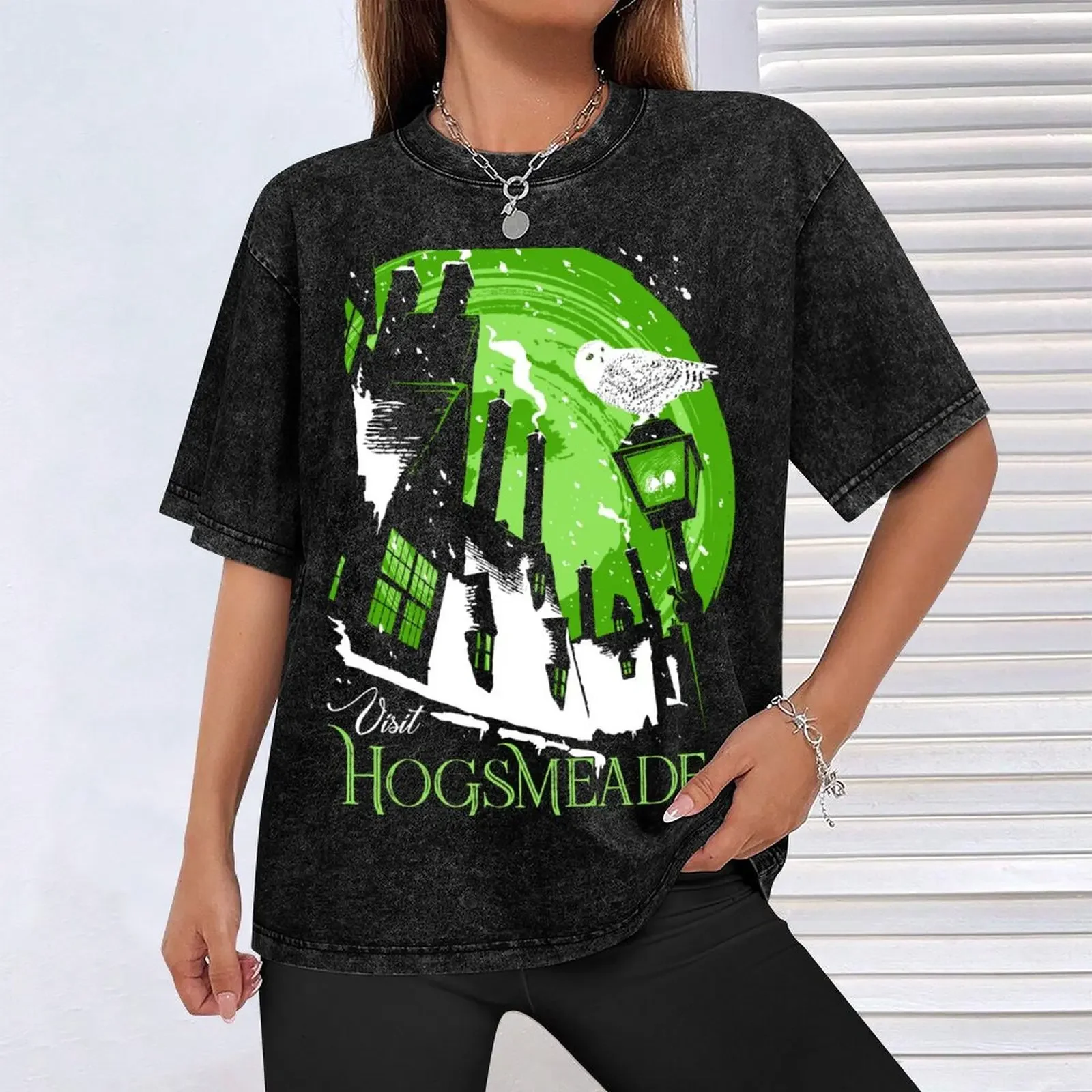 Футболка Visit Hogsmeade (зеленая) для любителей спорта большие размеры одежда больших