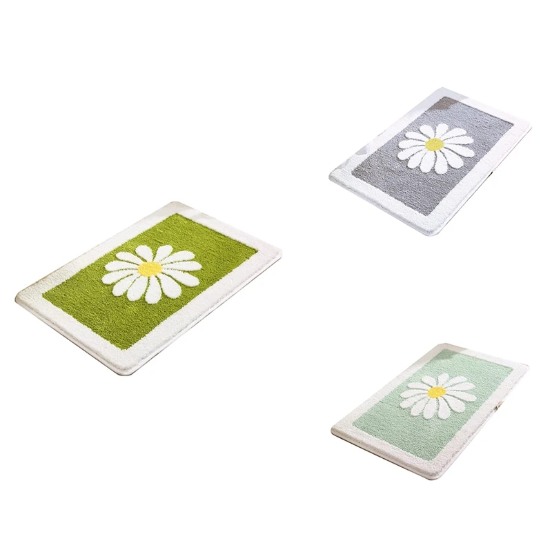 

Bathroom Rugs Mat, Flower Bath Rugs Fluffy Soft Superfine Fiber Rugs Non Slip Bath Mat (16 X 24 Inch)